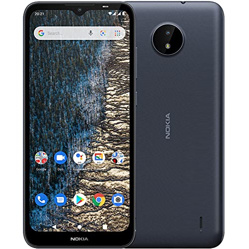 Nokia C20 - Smartphone 4G Dual Sim, Display 6.5” HD+, 32GB, 2GB RAM, Camera, Android 11 Go, Batteria 3000mAh, Blu (Dark Blue) [Italia]