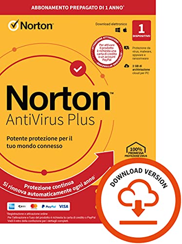 Norton Antivirus Plus 2022 | Antivirus per 1 Dispositivo | Licenza ...