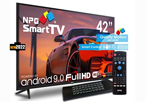 NPG430L42FQ 2022 - 42” FullHD Smart TV + Smart Control QWERTY  MOTION, Android 9.0, Bluetooth, Quad Core, WiFi, DVB-T2 C, PVR, Screen Mirroning