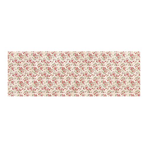 NUVOLE DI STOFFA Runner da tavolo ELIZABETH cotone rosa a fiori 150x50 cm
