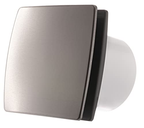 Ø 100 mm Ventilatore per Bagno e Cucina - Inox Aspiratore con Timer e Sensore di Umidità