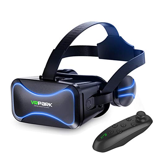 Occhiali VR, cuffie per realtà virtuale Occhiali 3D per realtà virtuale con telecomando Cuffie per realtà virtuale per giochi VR e film 3D