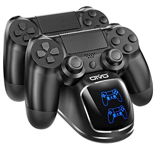 OIVO Caricatore Joystick PS4, Caricatore Controller PS4, Stazione di ricarica PS4 con Chip di ricarica da 1,8 ore per Sony Playstation 4 Pro Slim