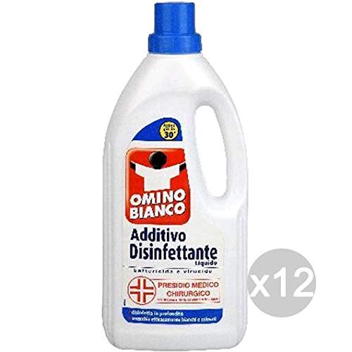 Omino Bianco Set 12 Additivo Disinfettante Liquido Ml 900 Detersivo Lavatrice E Bucato