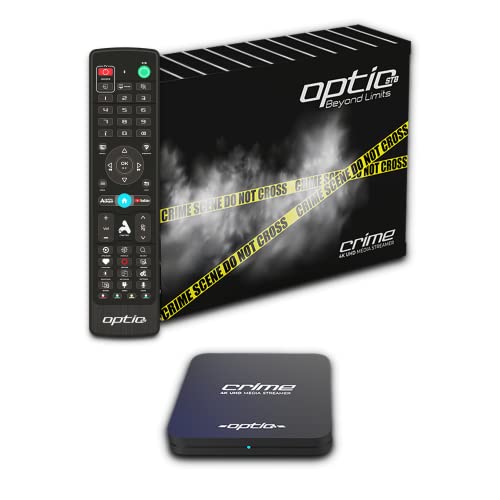 OPTIC Crime Android 10.0 4K IPTV Set Top Box Multimedia Player Internet TV IP Receiver # 4K UHD 60FPS 2160p@60 FPS HDMI 2.0# HEVC H.256 Supporto #ARM Cortex-A53 + cavo HDMI