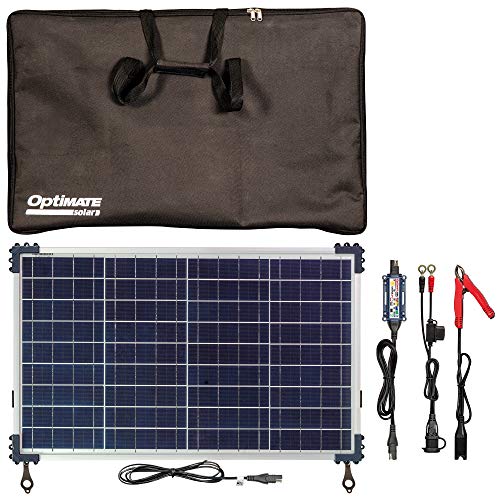 Optimate Solar Duo 40W Travel Kit, TM522-D4TK, Caricatore e mantenitore Solare ermetico di Carica con Recupero di Batteria a Sei Fasi da 12V   12.8V 3.33A