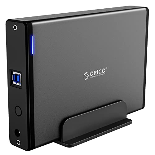 ORICO Custodia Esterna Disco Rigido da 3,5 Pollici con Telaio Rimovibile, USB 3.0 a SATA 3.0 per SATA HDD SSD Supporto 16TB e UASP,Viti di Blocco,Alluminio(7688U3)