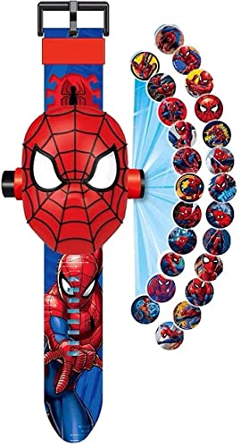 Orologio Spiderman Proiezione 24 Figure Super eroi Spider-Man Orolo...