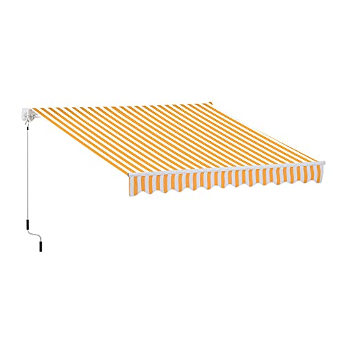 Outsunny Tenda da Sole Avvolgibile da Esterno Impermeabile in Poliestere 300 x 250cm Arancia