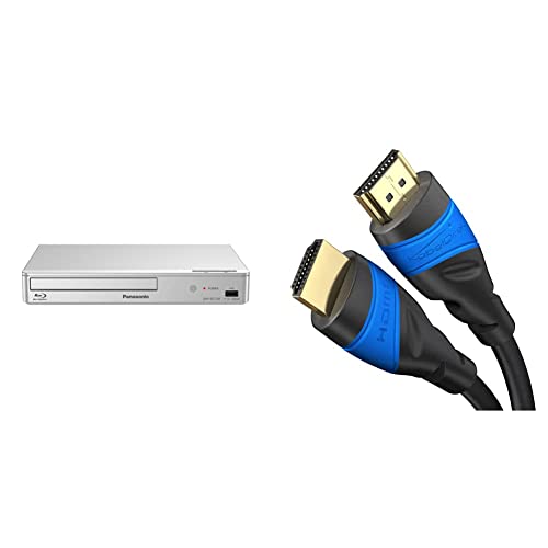 Panasonic DMP-BDT168EG, Lettore Blu-Ray, Argento & KabelDirekt – 2 m – Cavo HDMI 4K