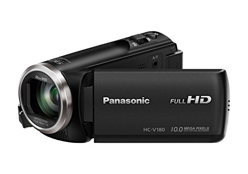 Panasonic HC-V180EG-K Videocamera Full HD (sensore da 1 5, 8 pollici, Full HD, zoom ottico 50x, grandangolo da 28 mm, stabilizzatore d immagine a 5 assi opzionale OIS ibrido +) nero