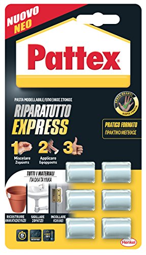 Pattex Ripara Express Monodose, Colla epossidica, Pasta modellabile per incollare e riparare, Adesivo epossidico verniciabile e carteggiabile per molti materiali, 30 g