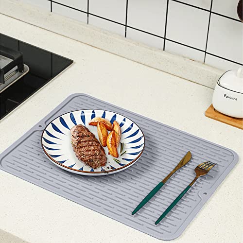peiyee Tappetino scolapiatti in silicone tappetino scolapiatti cucina Per tavola e utensili da cucina antiscivolo resistente al calore 40 x 30 cm