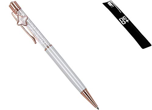 Penna a sfera di qualità con cristalli Swarovski, 1 ricariche e astuccio per penna inclusi WHITE PENDANT Ciondolo bianco