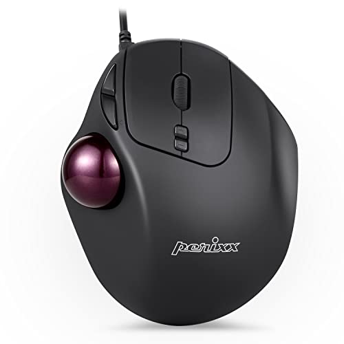 Perixx PERIMICE-517 Trackball Mouse Ergonomico con Cavo - 7 Tasti -...