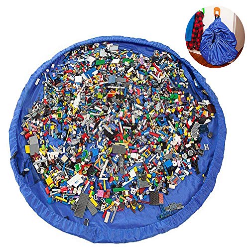 Phego Tappetino per giochi semplici che si trasforma in sacco di raccolta,ideale per un veloce la raccolta Lego, Dupla e giocattolo weiterm! (Dimensioni - 150cm)