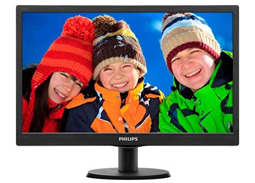 Philips 193V5LSB2 Monitor 19  LED, 5 ms, VGA, Attacco VESA, Nero