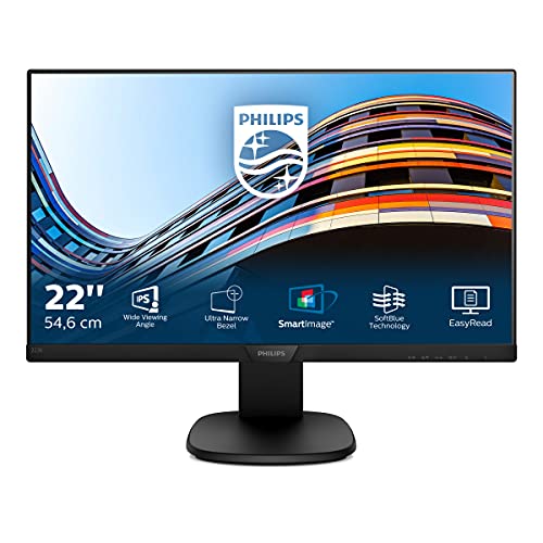 Philips 223S7EJMB Monitor 22  LED IPS, Full HD, Regolabile in Altez...