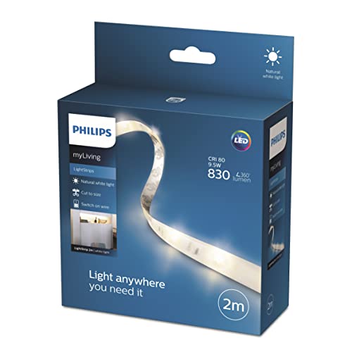 Philips LED Striscia LED, 2M, 14W, 2700K, Luce Bianca Naturale