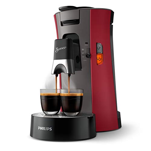 Philips Senseo Select CSA240 90 - Macchina per cialde da caffè, con funzione memo in plastica riciclata, colore: Rosso