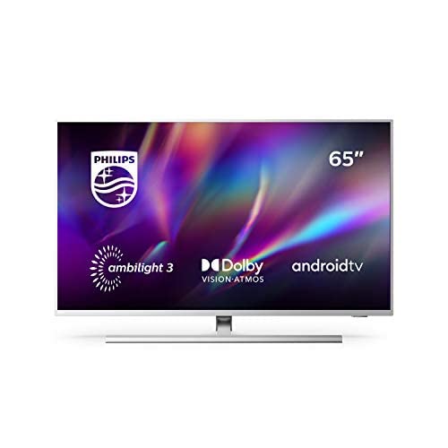 Philips TV Ambilight 65PUS8505 12 65  4K UHD TV LED (Processore P5 Perfect Picture, HDR10+, Dolby Vision∙Atmos, Android TV, Works with Alexa) Argento - Modello 2020 2021