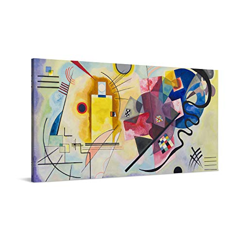 PICANOVA – Wassily Kandinsky – Yellow Red Blue 100x50cm – Quadro su Tela – Stampa Incorniciata con Spessore di 2cm Altre Dimensioni Disponibili Decorazione Moderna – Arte Classica