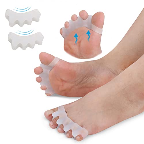 Pinkiou Silicone separatori per dita dell alluce valgo alluce valgo correttore per cura del piede (1 paio)
