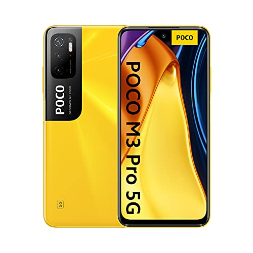 POCO M3 Pro Smartphone Dual 5G - RAM 6GB ROM 128GB MediaTek Dimensity 700, 90Hz 6.5  FHD+ DotDisplay, Batteria 5000mAh (typ), 48MP AI Triple Camera (Versione Globale) (POCO Yellow)