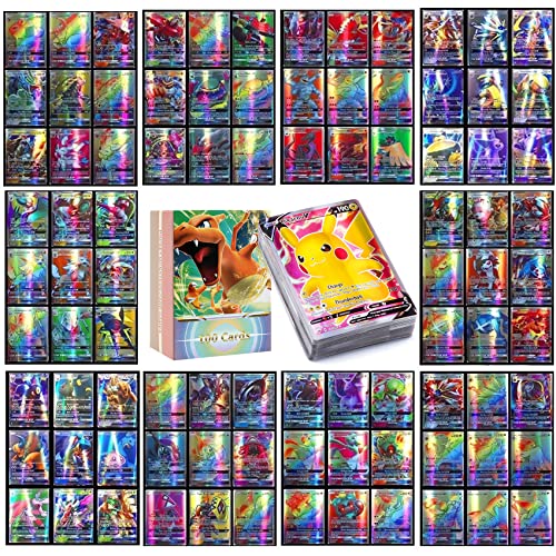 Pokemon Carte,VMAX Carta Rara Pokemon Set Di Carte Collezionabili 2022 Nuove 100 Pezzi Carte Collezionabili Pokemon ,Carte Flash Card Divertenti Regali per Bambini ,Inglese