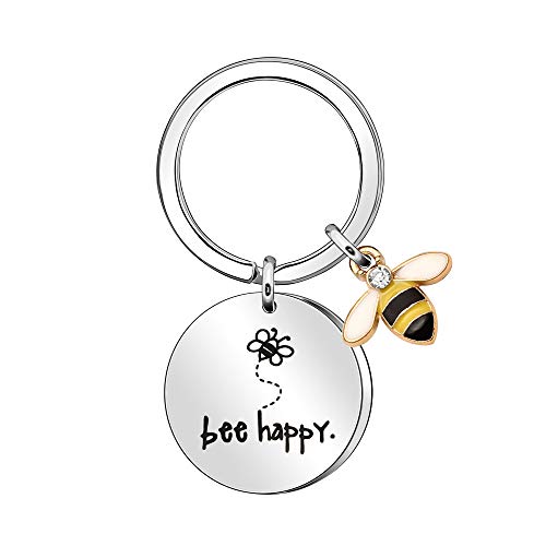 Portachiavi da donna, con scritta  Bee Happy , regalo per mamma, zi...
