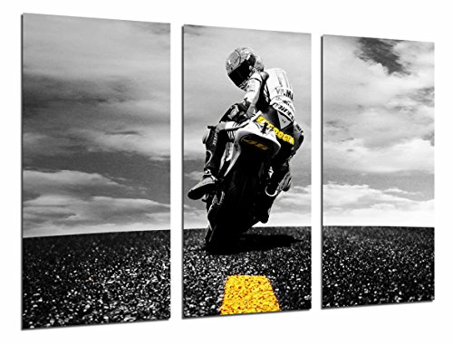 Poster Fotografico Moto da strada, Motorista, Giallo Dimensione totale: 97 x 62 cm XXL