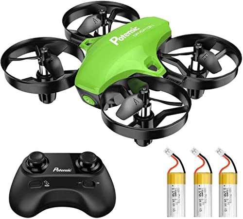 Potensic A20 Mini Drone per Bambini con 3 Batterie, Drone Giocattolo Economico per Bambini e Principianti, Quadricottero RC con Modalità Senza Testa, 3D Flip, Avvio  Atterraggio con Un Pulsante, Verde