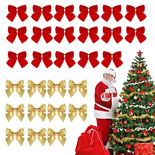 ProsXinty 96 Pezzi di Fiocchi di ​Natale Rossi, Fiocchi di Natale,Decorazioni per Albero di Natale, utilizzati per Decorazioni per Feste di Natale, Alberi di Natale, Artigianato, Decorazioni, Regali