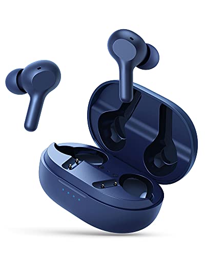 QHQO Cuffie Bluetooth, Auricolari Bluetooth 5.1 Senza Fili in Ear, Cuffie Wireless con Microfono Stereo Hi-Fi IPX5 Impermeabili per iPhone Samsung Huawei Xiaomi (Bleu)