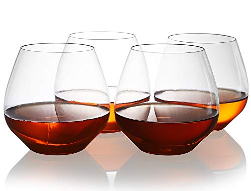 QHYK 4PCS Premium Bicchiere di Vino, Reusable - Senza Stelo - infrangibile, Alta plastica di qualità, per Feste, Matrimoni, Campeggio, PIC-nic, Terrazze e Giardini, 18oz