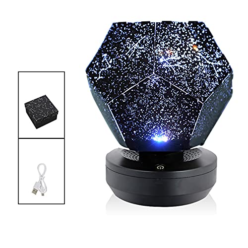 QKFON LED Starry Proiettore Luce Notturna, Stelle Home Planetario Stella Proiettore USB Ricaricabile 3D Romantica Stella Proiettore Luce per Casa Interno