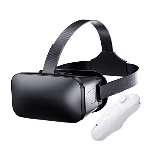 QOTSTEOS Auricolare VR 3D per realtà virtuale per film e giochi, 3D Movie VR Occhiali Gaming Headset compatibile con iOS, Android e altri telefoni entro 4,5  -6,3  (telecomando bianco)