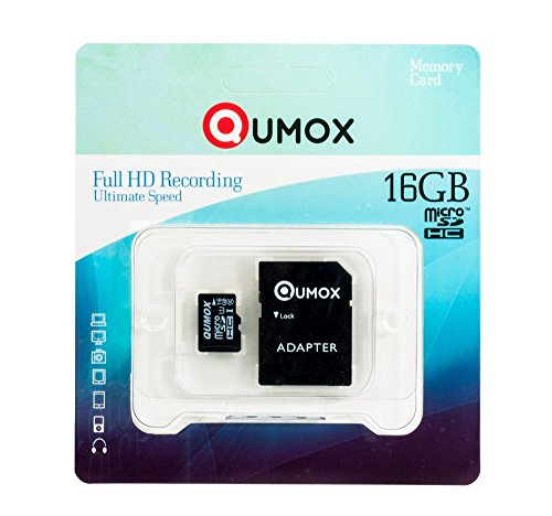 QUMOX 16 GB MICRO SD SDHC SCHEDA DI MEMORIA CLASSE 10 UHS-I Grado 1