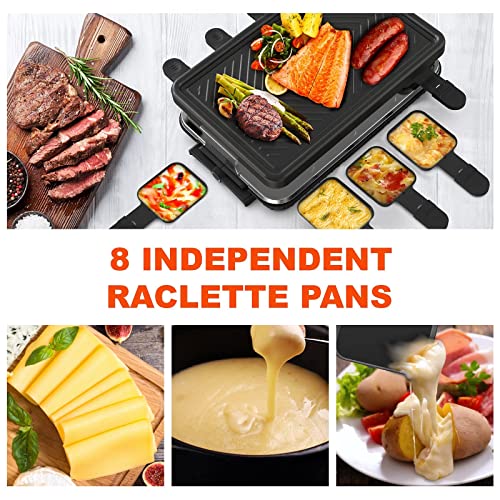 Raclette 8 Persone Griglia Elettrica Raclette Grill 8 Mini Padelle ...