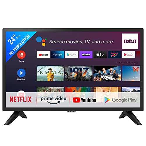 RCA RS24H2 Smart TV 24 pollici (60 cm) Android TV con Google Assistant, Netflix, Chromecast, Prime Video, YouTube, Google Play Store, Disney+, BT remote, Wifi, Triple Tuner (DVB-C T2 S2)