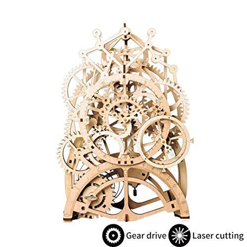 ROKR Pendulum Clock Kit-Clock Model Building Kit Mechanical Wooden Gear - Puzzle in Legno 3D rompicapo per Bambini, Ragazzi e Adulti