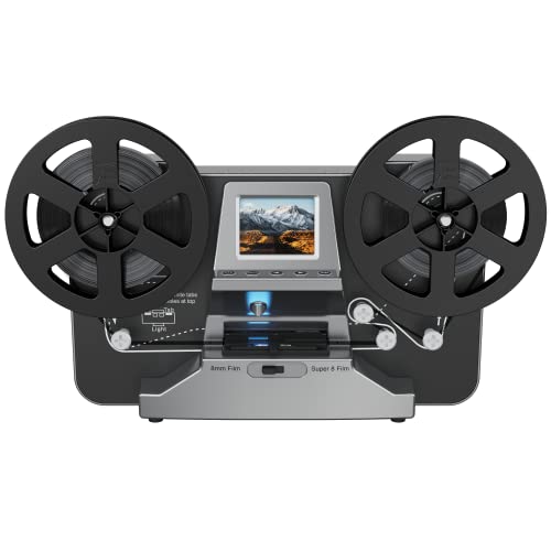 Rotolo di pellicola da 8 mm e bobine di pellicola Super8 (5 e 3 ) Digital Vido Scanner e digitalizzatore di film con LCD da 2,4 , nero (Film2Digital MovieMaker) con scheda SD da 32 GB