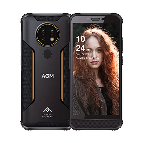 Rugged Smartphone, AGM H3 Telefono Indistruttibile con 5,7  HD+, Android 11 Cellulare Robusto, 4G LTE Dual SIM, Quadrupla Fotocamera Visione Notturna a Infrarossi, Batteria da 5400 mAh, 4 GB + 64 GB