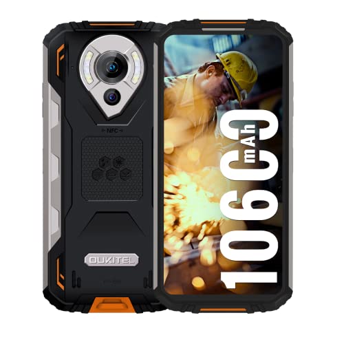 Rugged Smartphone OUKITEL WP16 20MP Fotocamera Visione Notturna 10600mAh Grade Batteria 8GB + 128GB Andriod 11.0 IP68 Impermeabile Antiurto Cellulare 6.39 Pollici OTG NFC Face ID Arancione