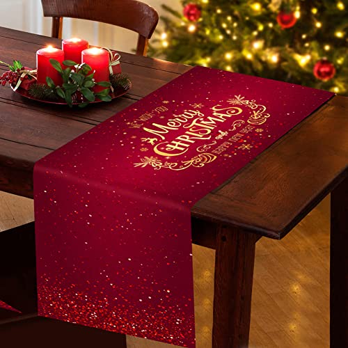 Runner da tavola di Natale, tovaglia per la tavola di Natalizio Oxford rossa lunga 180 x 34cm, runner per tavola di nataliz Tovaglia per decorazioni per la tavola di natalizia per feste da pranzo
