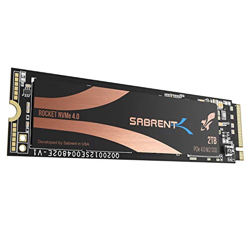 Sabrent 2TB Rocket Nvme PCIe 4.0 M.2 2280 Intern SSD Maximale Performance Solid State Drive (SB-ROCKET-NVMe4-2TB)