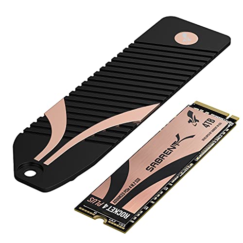 Sabrent SSD Interno Rocket 4 PLUS M.2 NVMe PCIe 4.0 Gen4da 4TB dalle Estreme Prestazioni + Dissipatore SSD M.2 NVMe per PS5 (SB-RKT4P-PSHS-4TB)