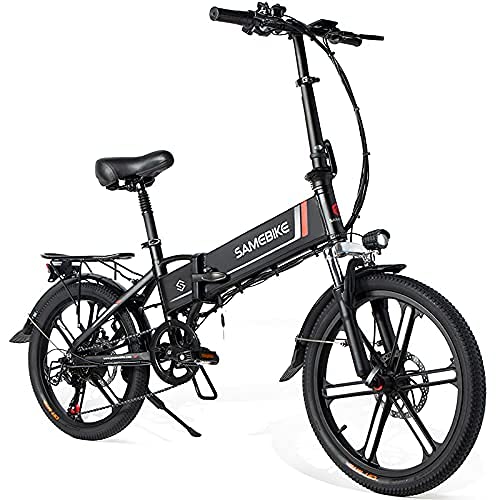 SAMEBIKE 20LVXD30-II Versione di aggiornamento 48V 10.4AH Bici elettrica Bicicletta elettrica pieghevole da 20 pollici per pendolari per adulti (Nero)