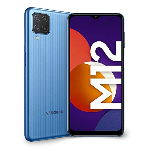 Samsung Galaxy M12 Smartphone Android 11 Display da 6,5 Pollici 4 GB di RAM e 64 GB di Memoria Interna Espandibile Batteria da 5.000 mAh ,Light Blue[Versione Italiana]