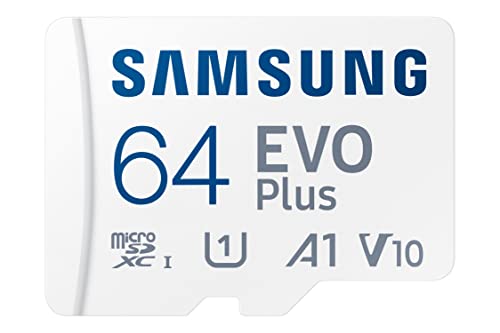 Samsung Scheda di memoria Evo plus 64 GB microSD SDXC U1 classe 10 A1 130 MB S con adattatore versione 2021 (MB-MC64KA EU)